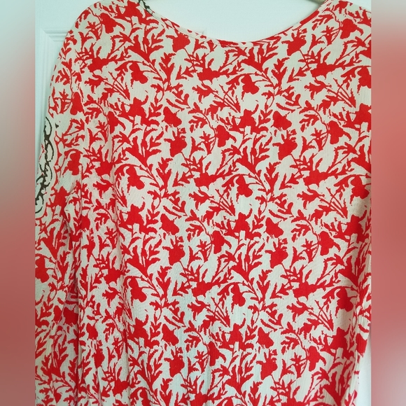 Free People Red Gray Floral Romper Size Small - Picture 8 of 14